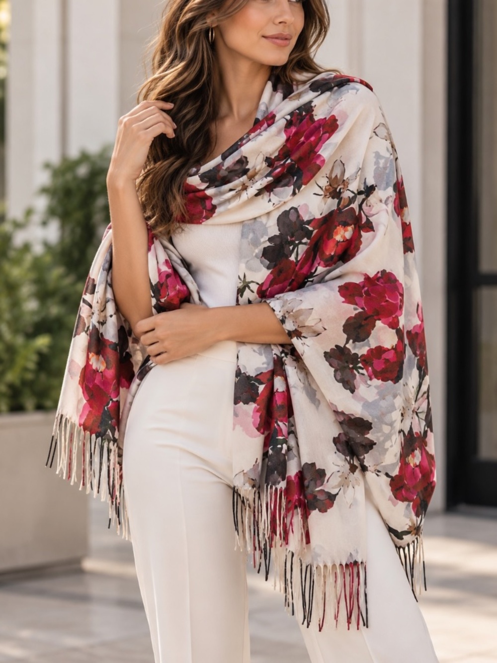 Love & Lore Scarf Wrap Floral Romantic Cabincore Classic Artsy